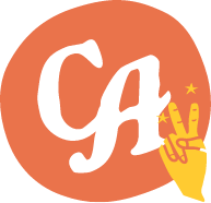 CA logo with hands making a peace sign - decorative only