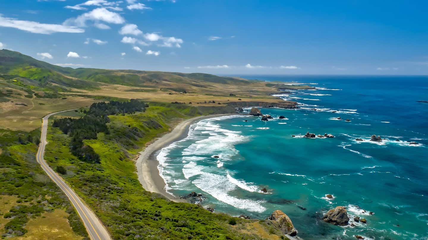 Highway 1 scenic aerial view