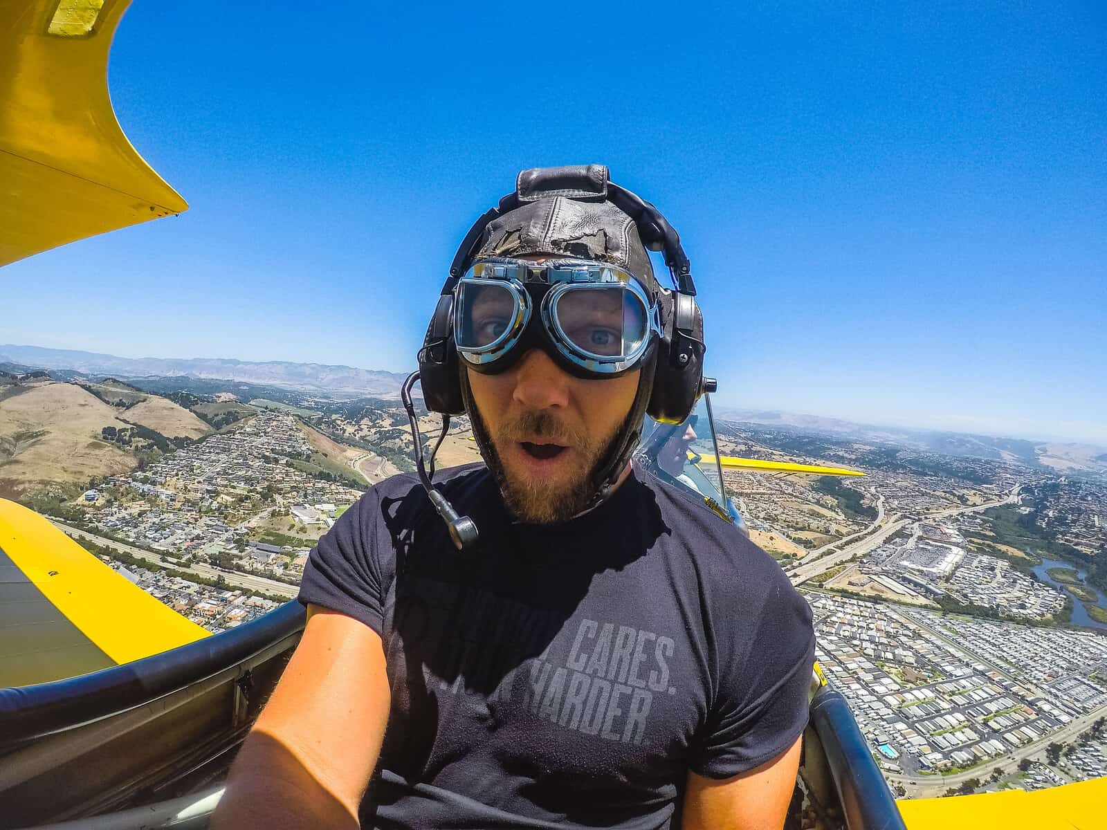 Oceano biplane flight over the dunes