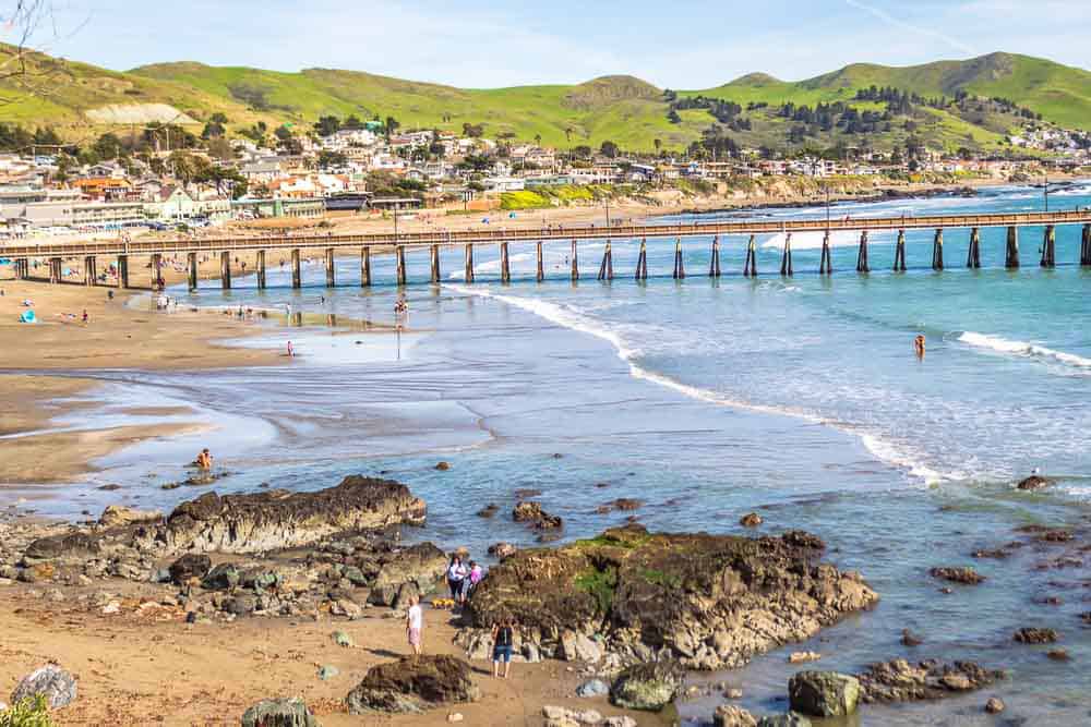 Cayucos beach and pier