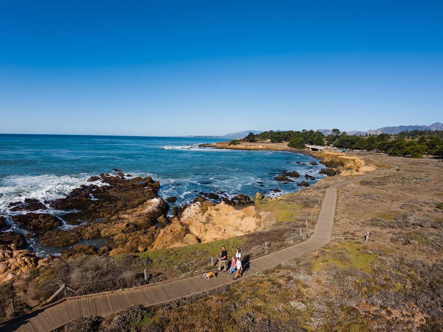 Walking along Moonstone Beach