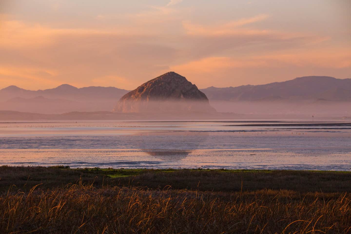 Morro Rock at sunset