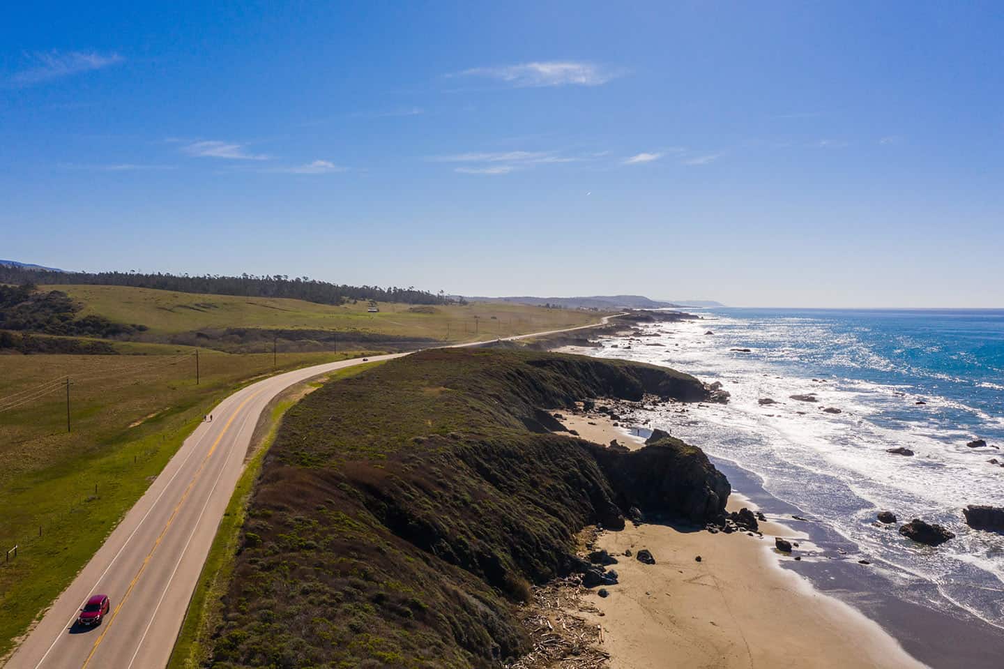 Cycling San Simeon along Highway 1