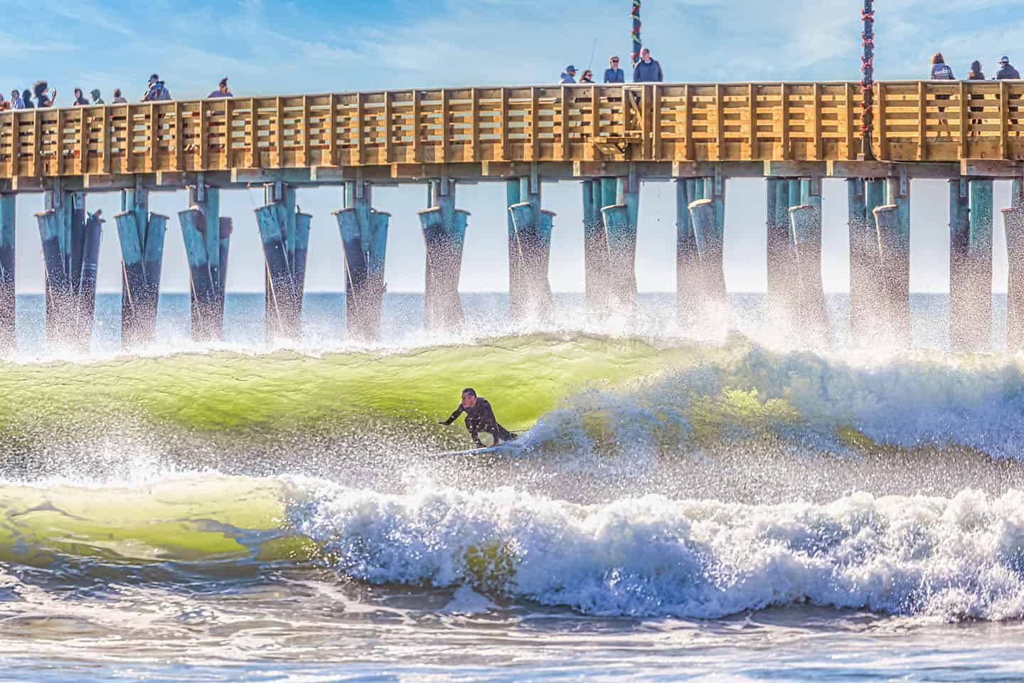 Cayucos Pier Surfing