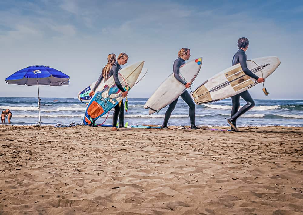 Surfers Cayucos Beach