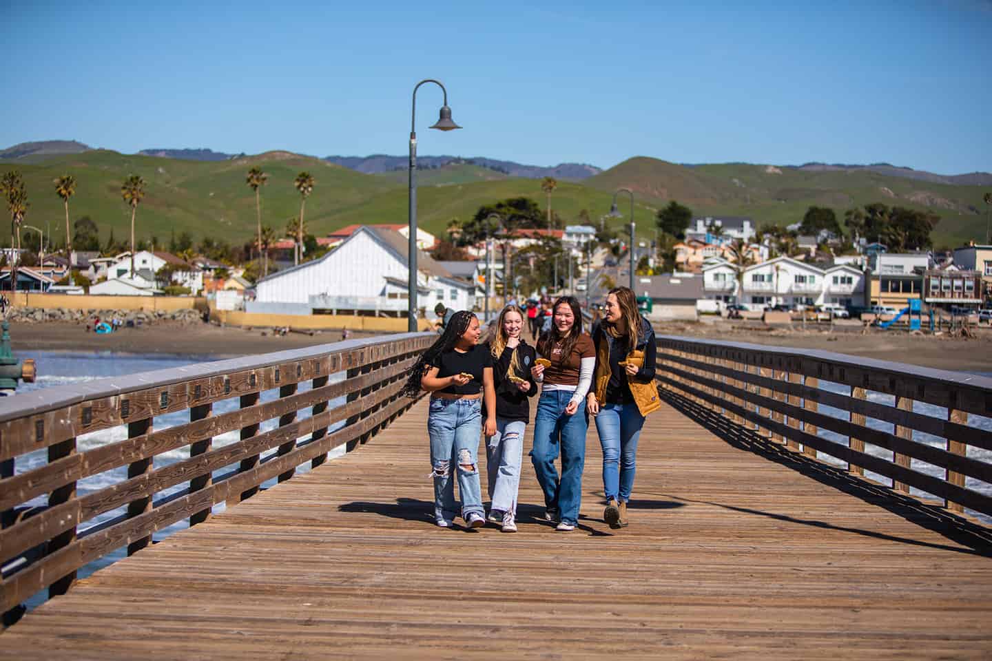 Walking along the Cayucos Pier