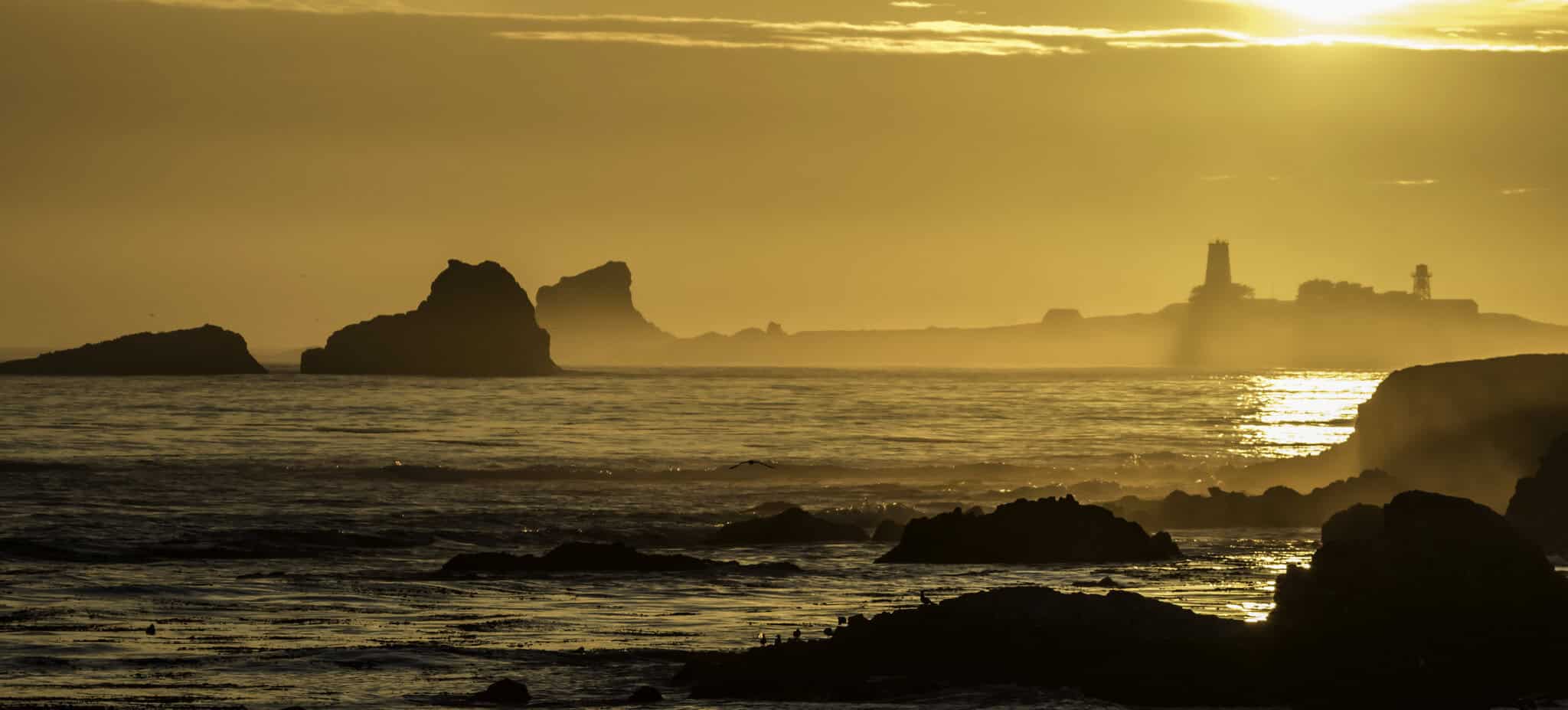 Sunset San Simeon Ragged Point Lighthouse