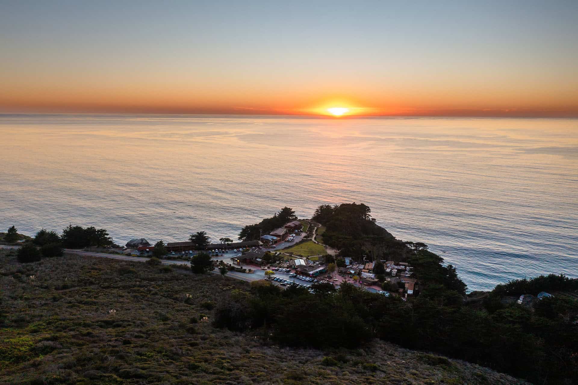 Sunset at Ragged Point Inn