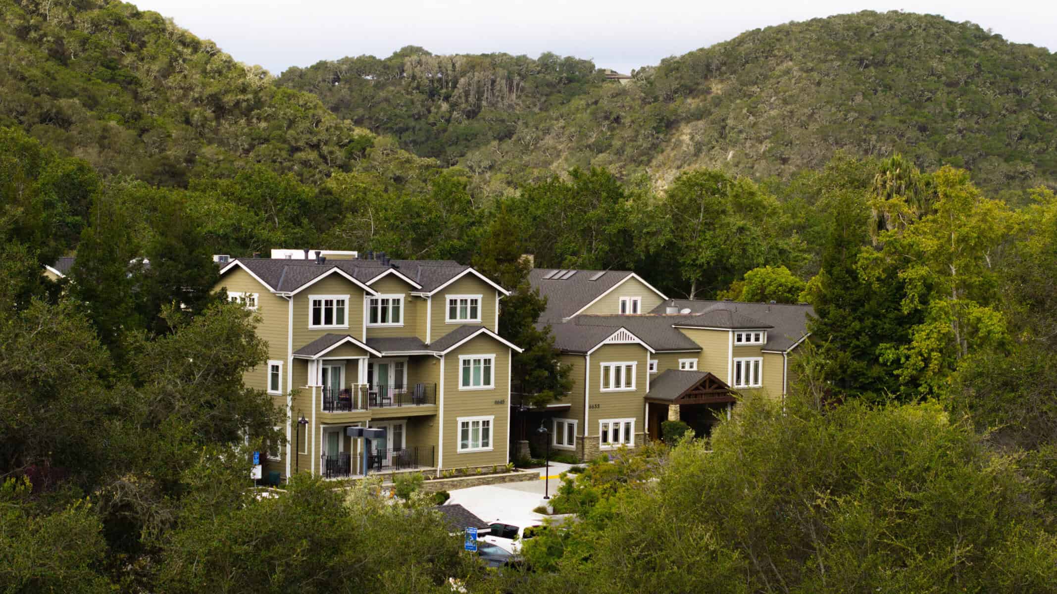 Avila Village Inn hillside backdrop